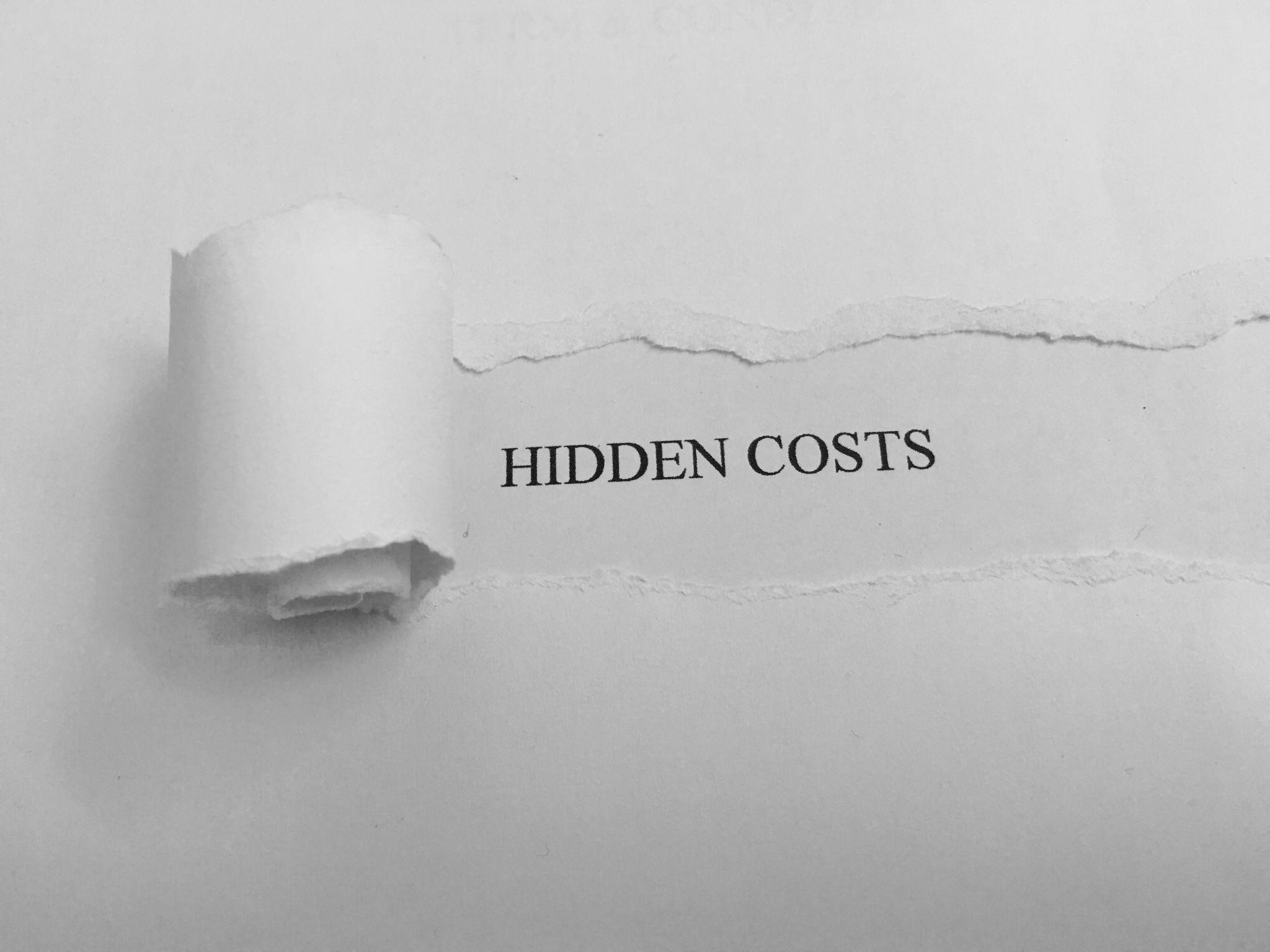 Wrapper showing hidden costs when torn